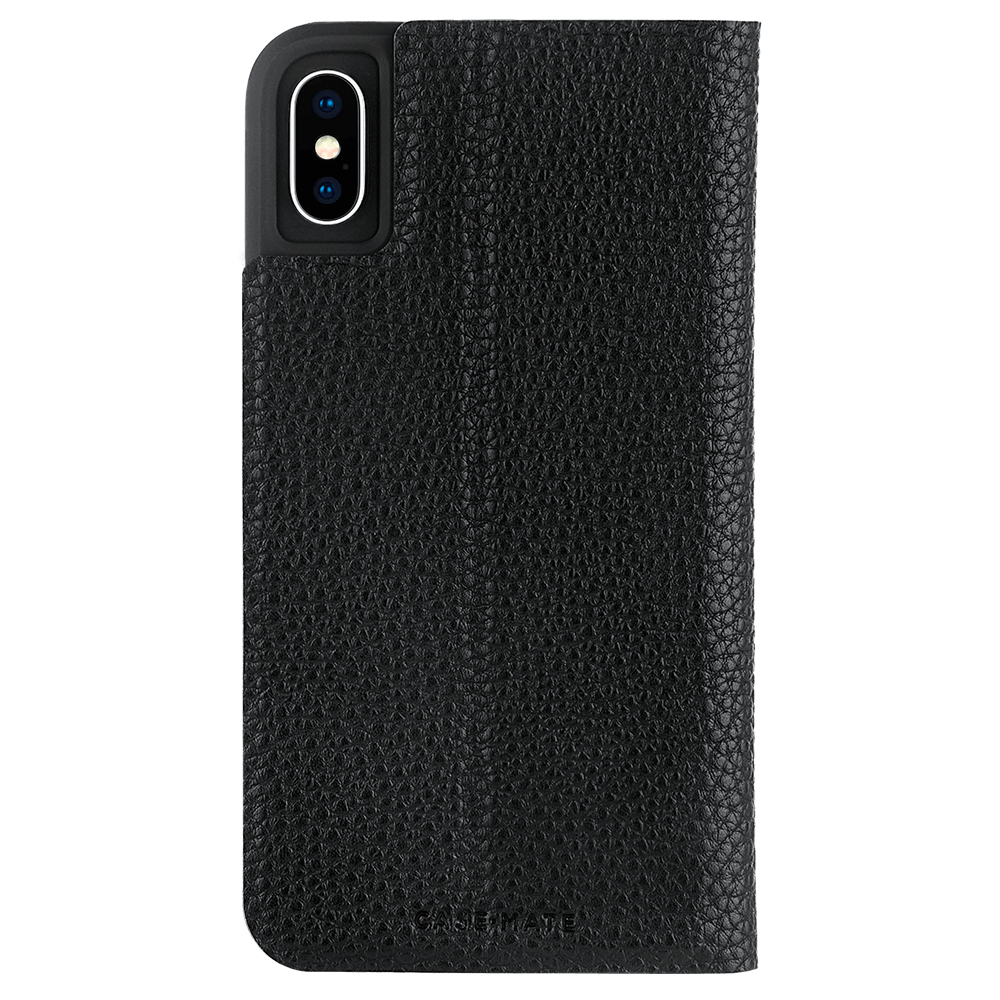 Black pebbled leather case. color::Black