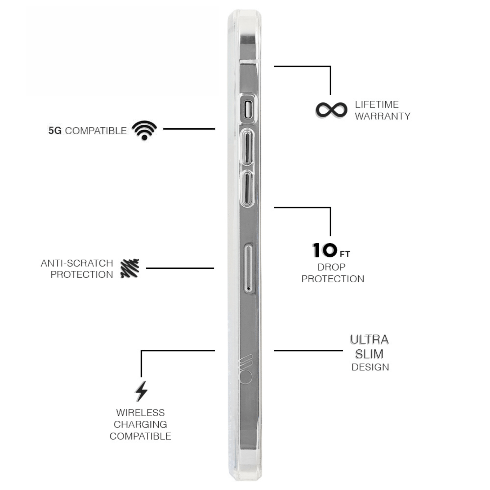 5G Compatible, Anti- Scratch Protection, Wireless Charging Compatible, Lifetime Warranty, 10 ft Drop Protection, Ultra Slim design. color::Twinkle Stardust