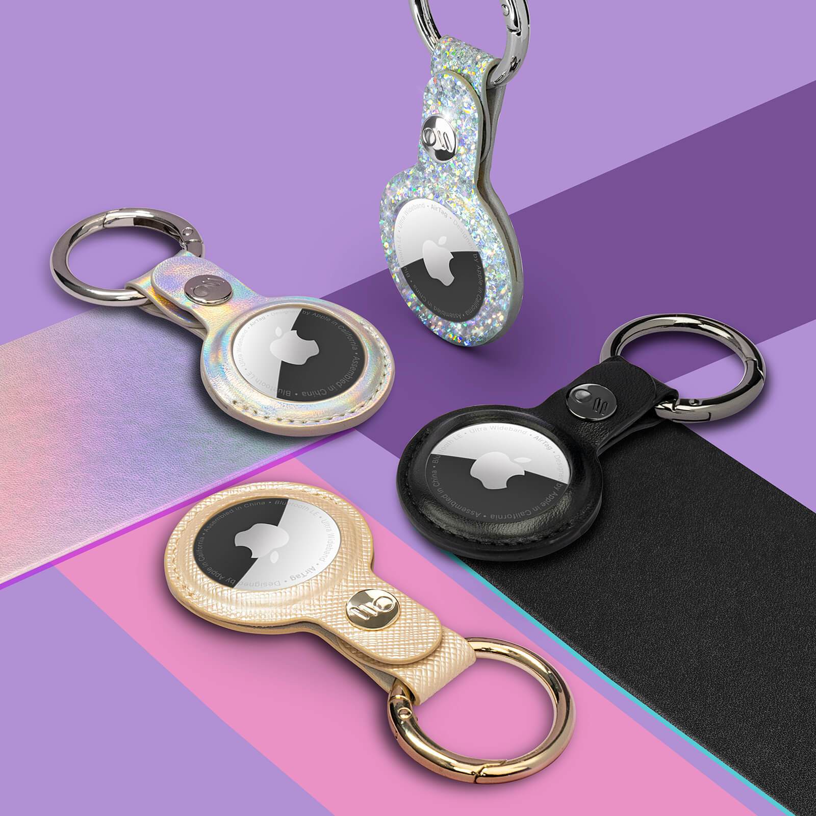 Collection shot of AirTag Keychain Case. color::Sparkle