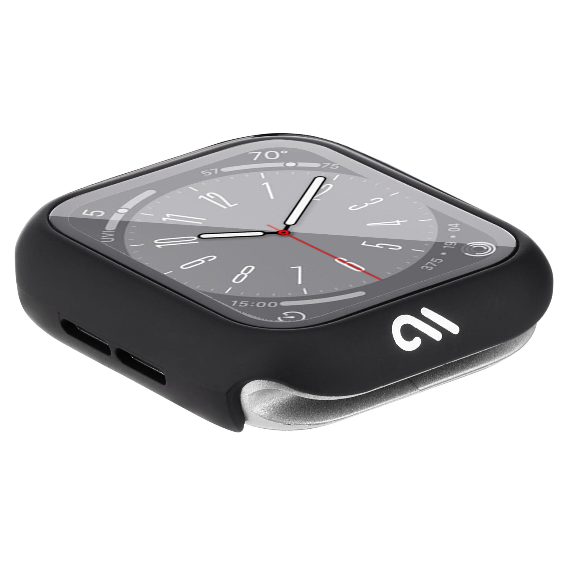Case-Mate logo on Apple Watch Case.