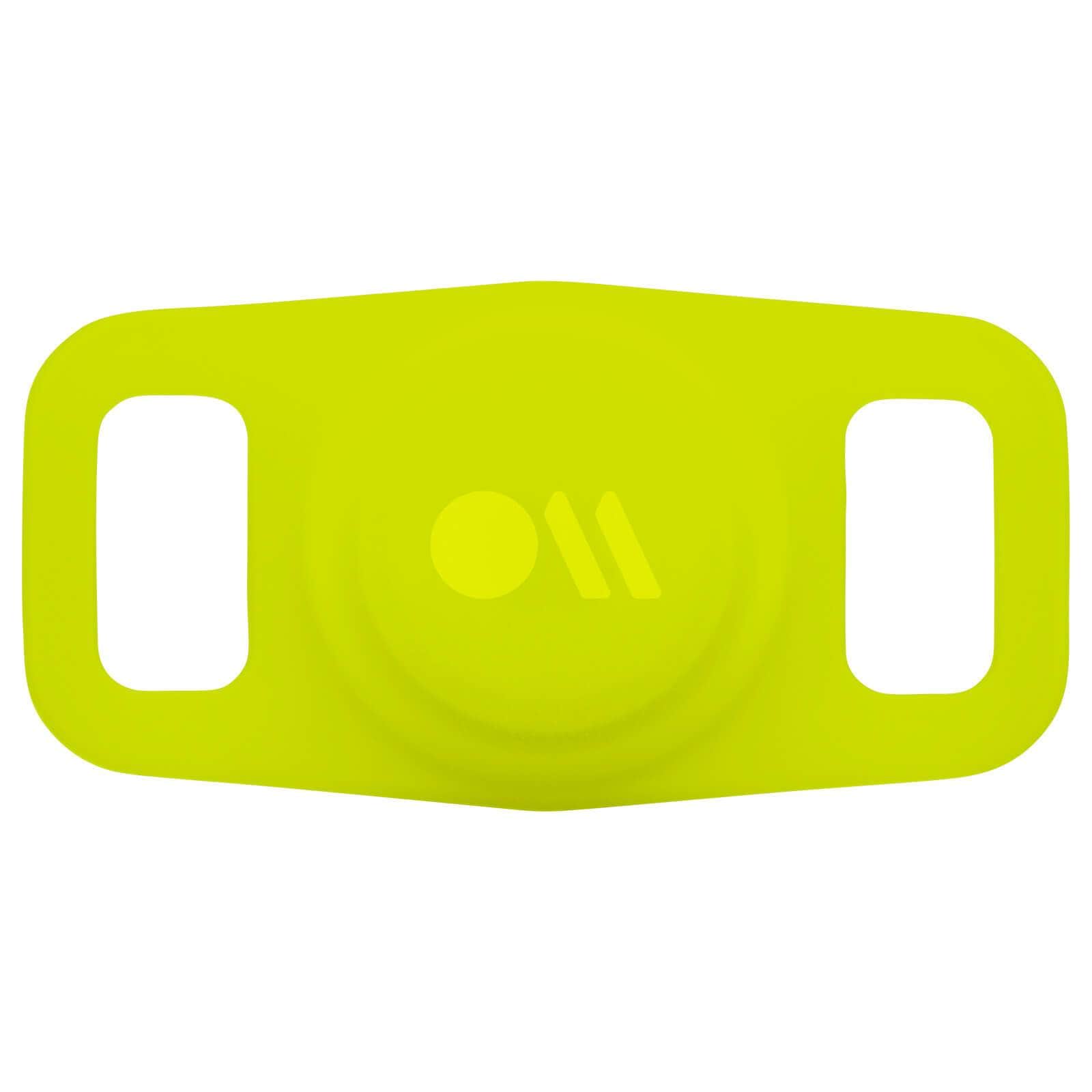 Lime Green case securely holds AirTag to dog collar. color::Lime Green