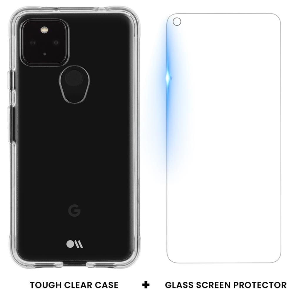 Tough Clear Case plus Glass Screen Protector. color::Clear