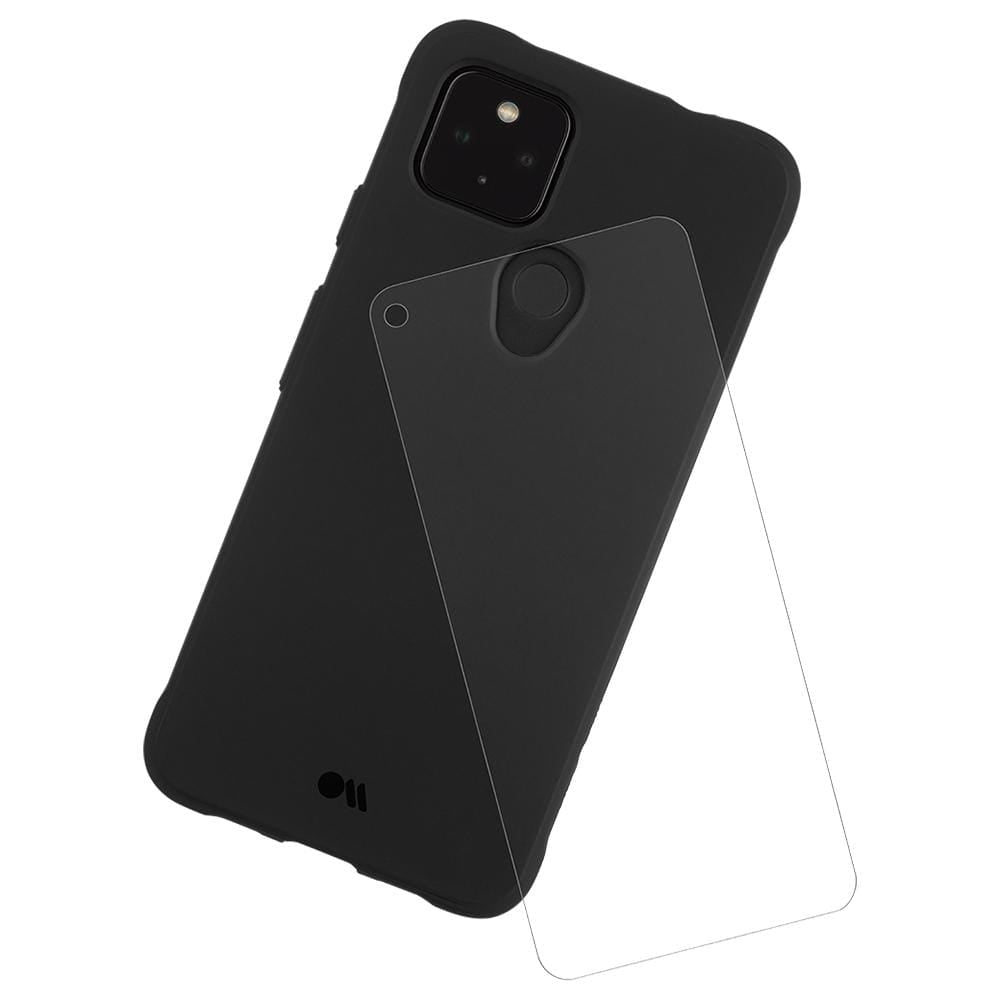 Black case with screen protector for Pixel 4a 5G. color::Black
