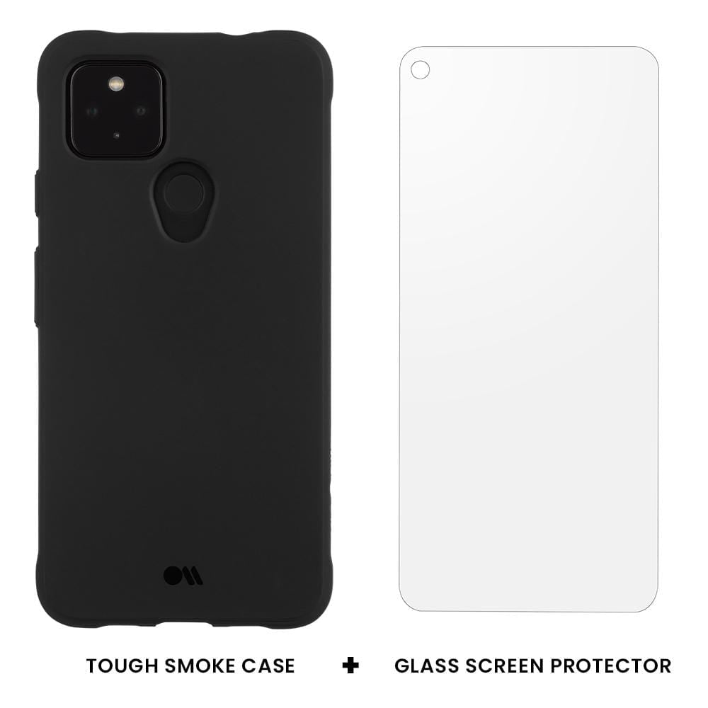 Tough Smoke Case plus Glass Screen Protector. color::Black
