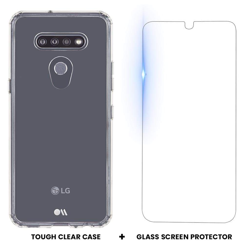 Tough Clear Case plus Glass Screen Protector. color::Clear