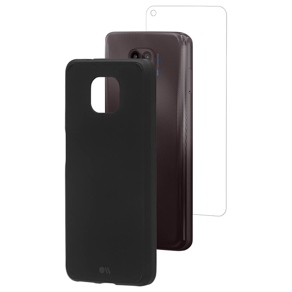 BlackCase and screen protector for Moto G Power. color::