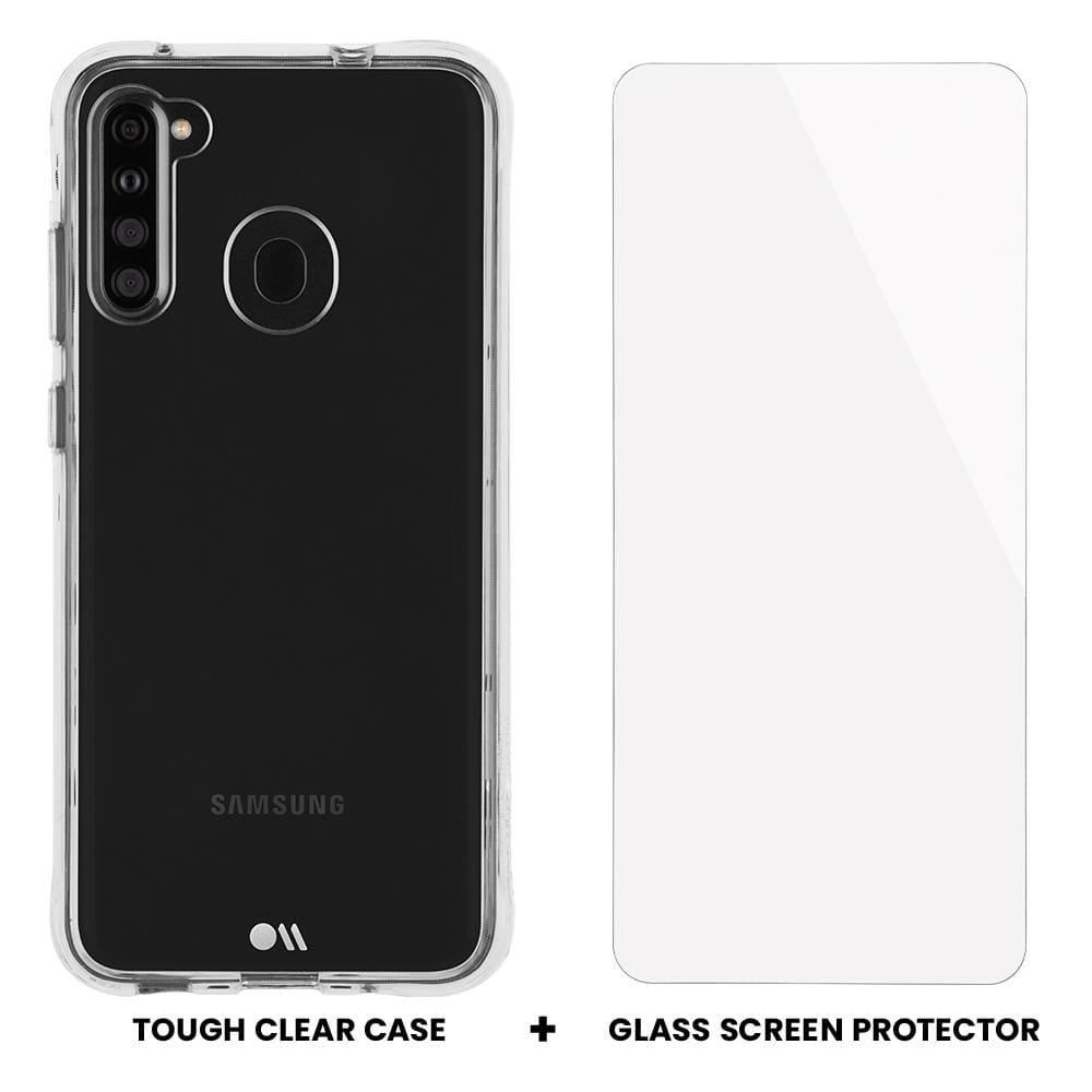 Tough Clear Case and Glass Screen Protector. color::Clear