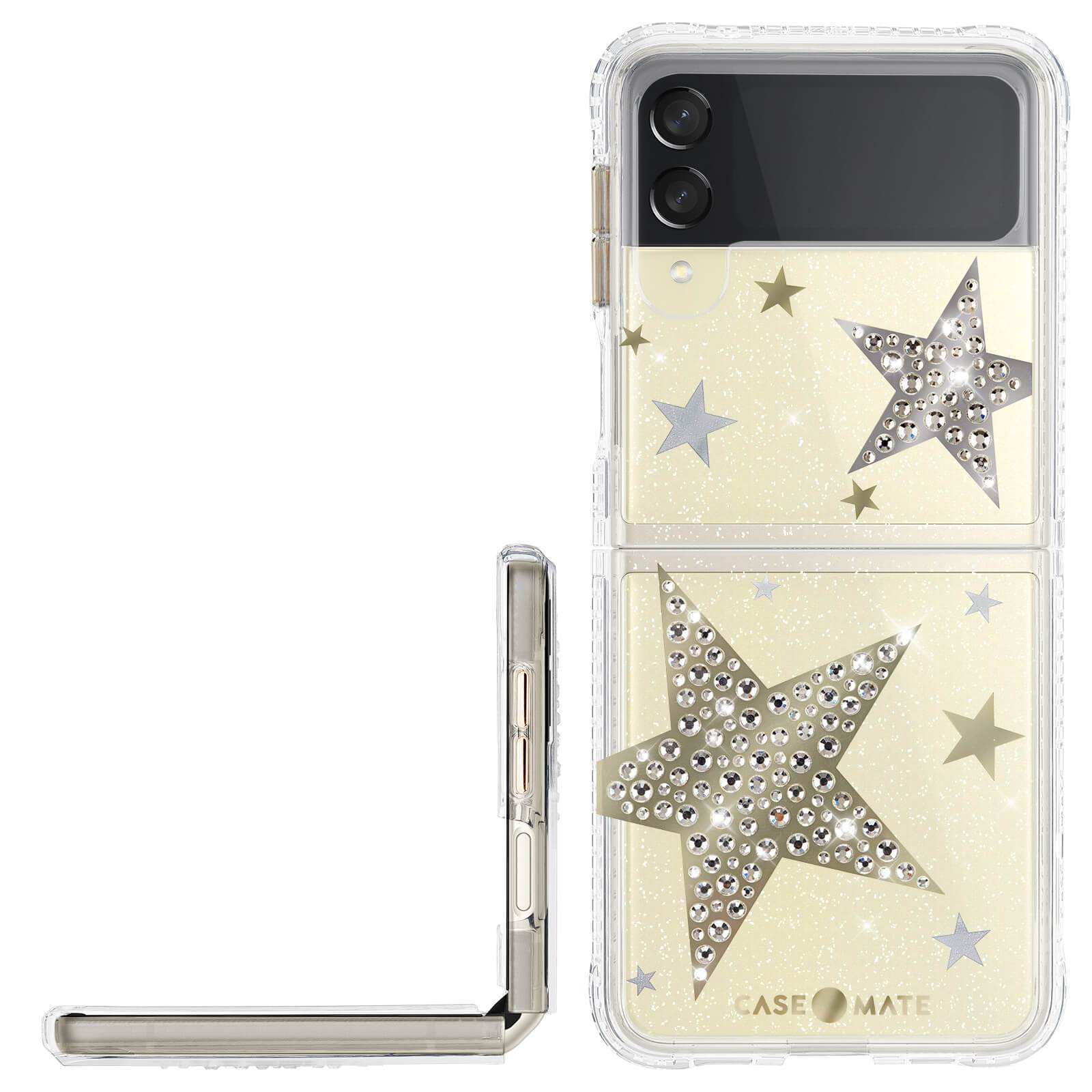 Case shown on yellow device. color::Sheer Superstar