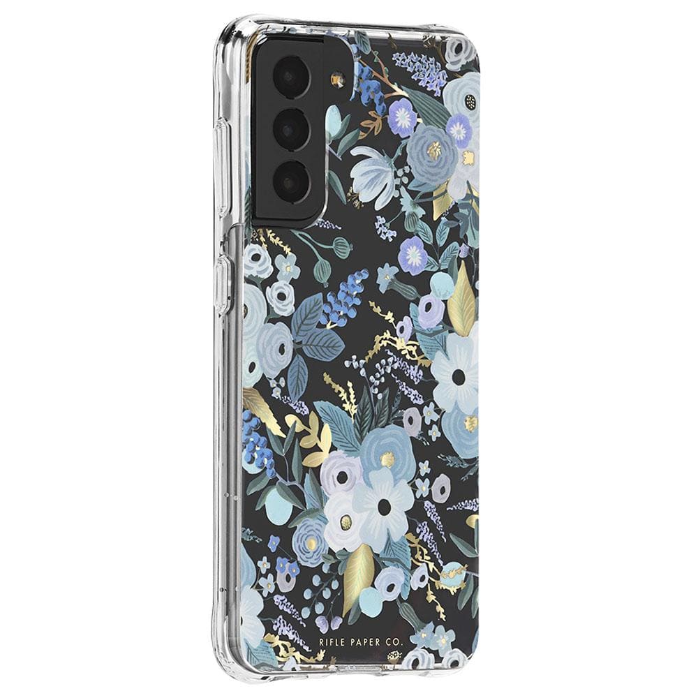 Slim profile floral Galaxy S21 5G case. color::Garden Party Blue
