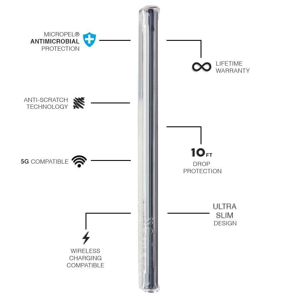 Micropel Antimicrobial Protection, Anti- Scratch Technology, 5G Compatible, Wireless Charging Compaitible, Lifetime Warranty, 10 ft Drop Protection, Ultra Slim Design. color::Twinkle Stardust