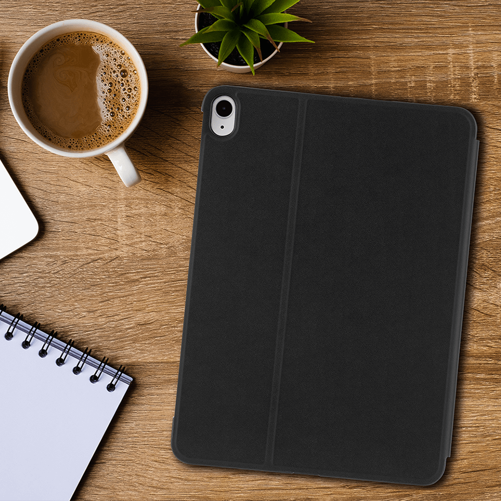 iPad Air case on desk. color::Black