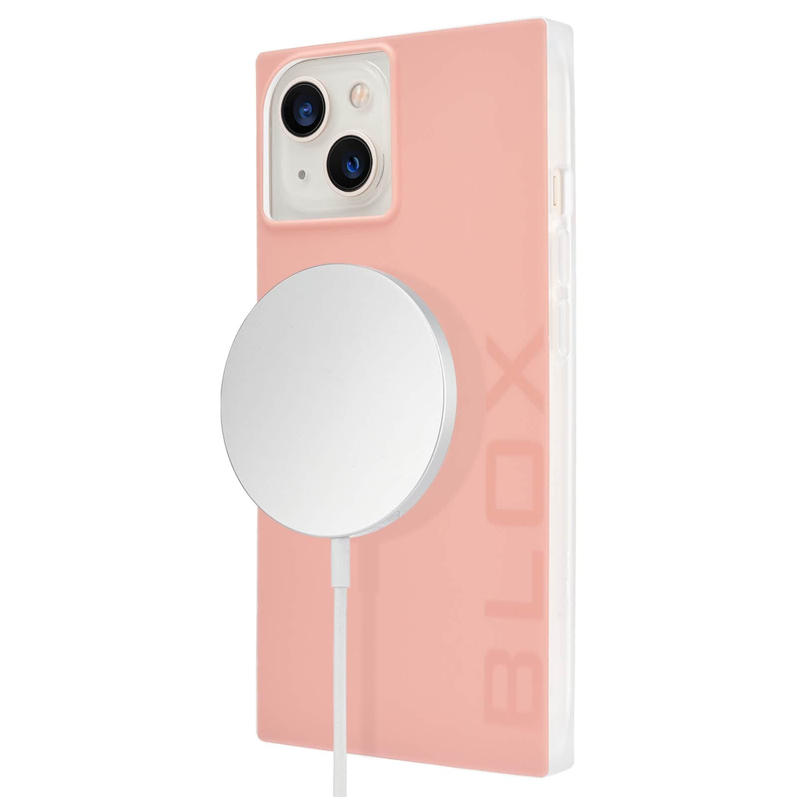 MagSafe charger attaching to case. color::Clay Pink