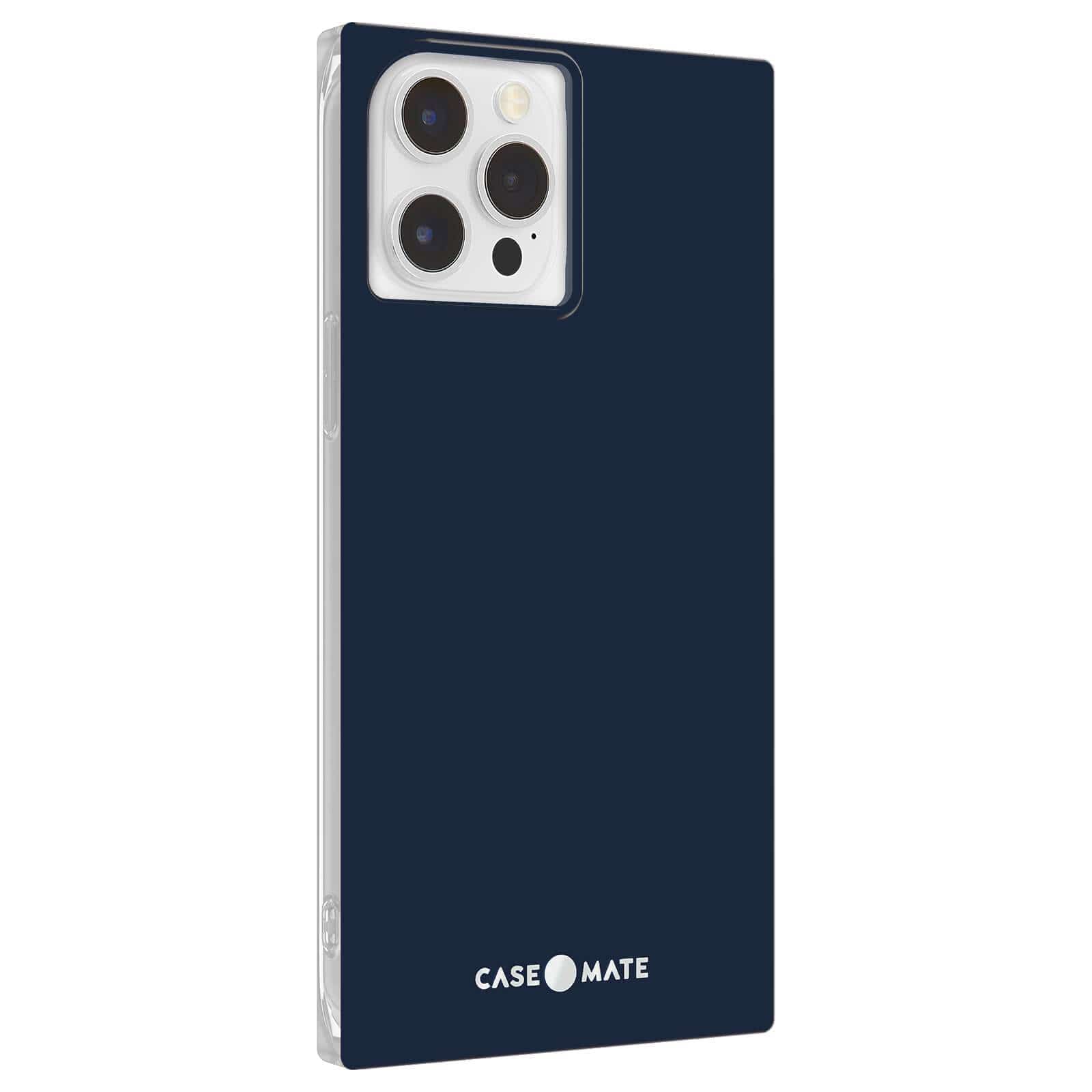 Navy blue square case. color::Navy
