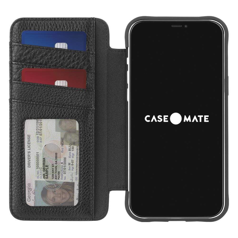 Case with wallet folio attached. color::Black