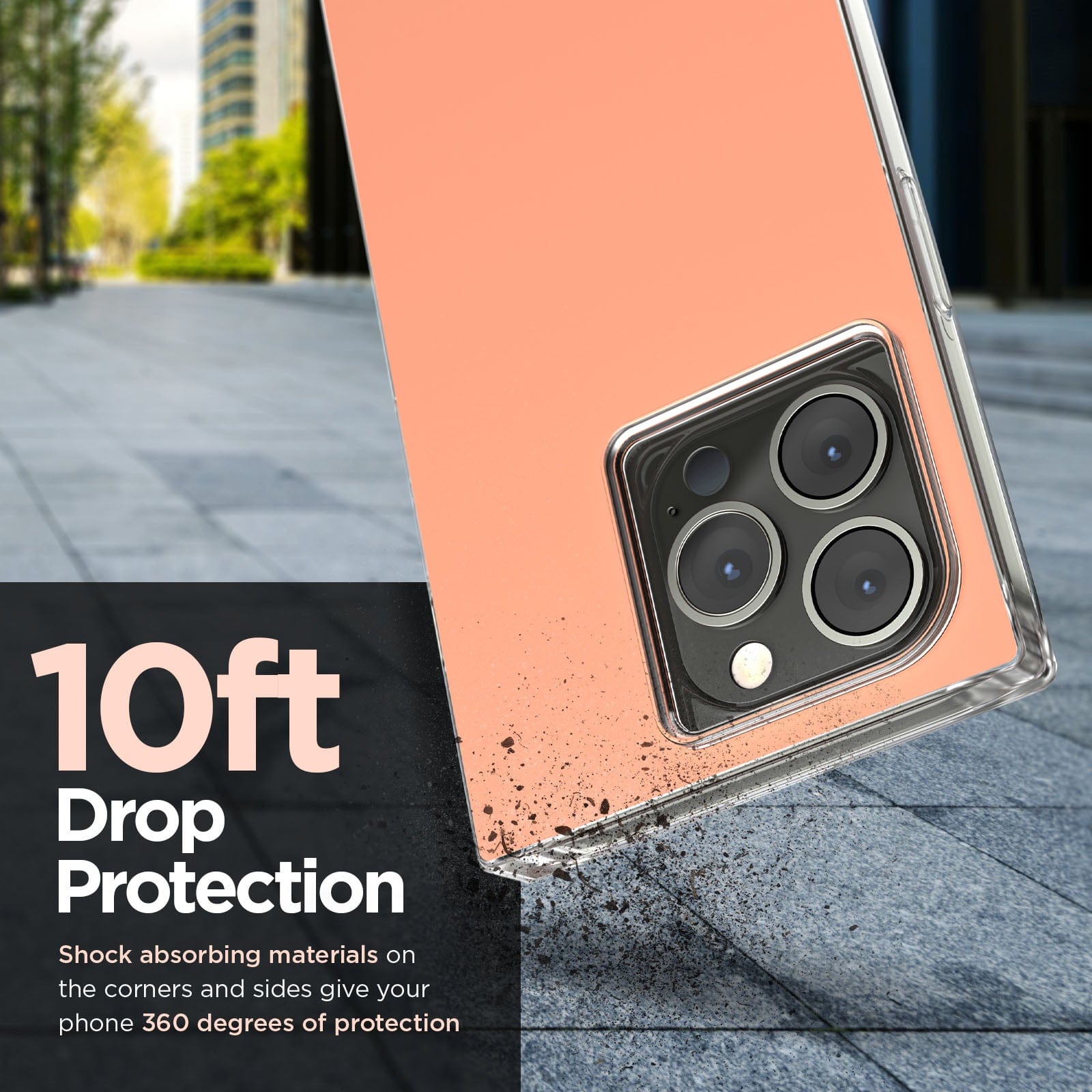 10ft drop protection. Shock absorbing materials on the corners and sides give your phone 360 degrees of protection. color::Clay Pink