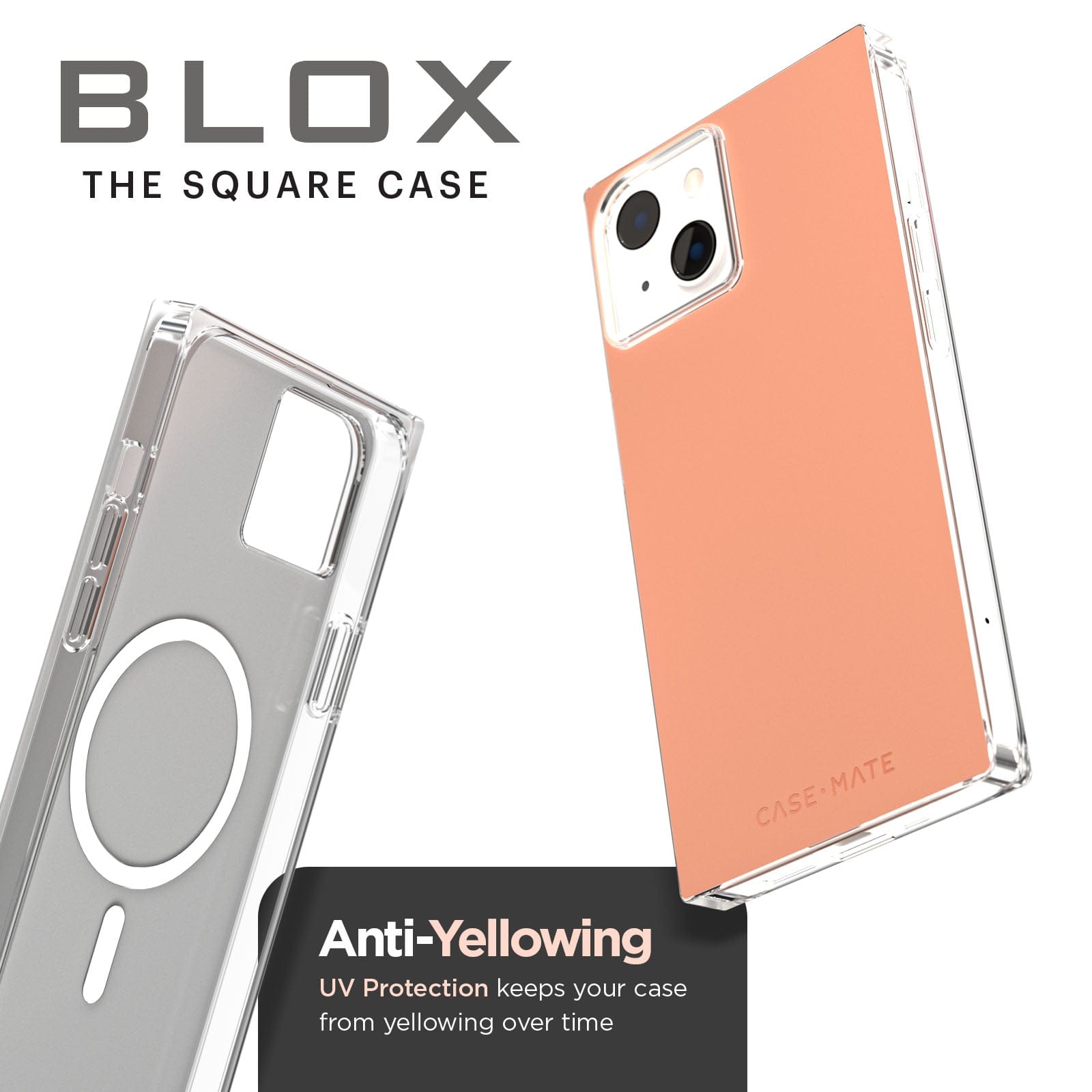 BLOX the Square Case. Anti-yellowing UV protection keeps your case from yellowing over time. color::Clay Pink