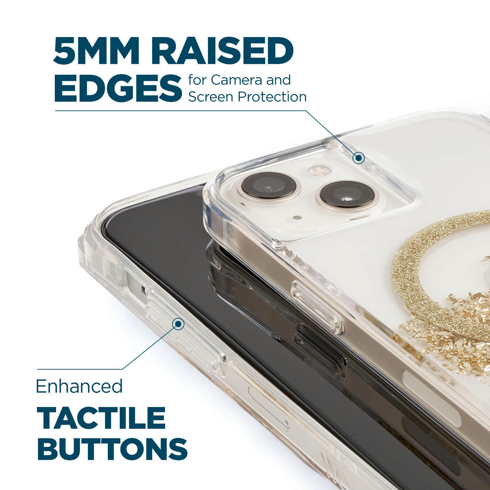 5mm raised edges for camera and screen protection. enhanced tactile buttons. color::Karat Marble