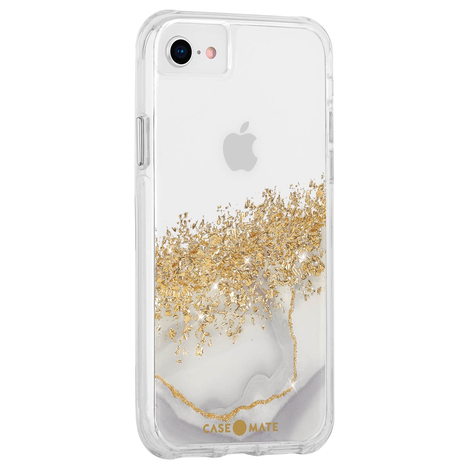 Marble and gold glitter case for iPhone SE. color::Karat Marble