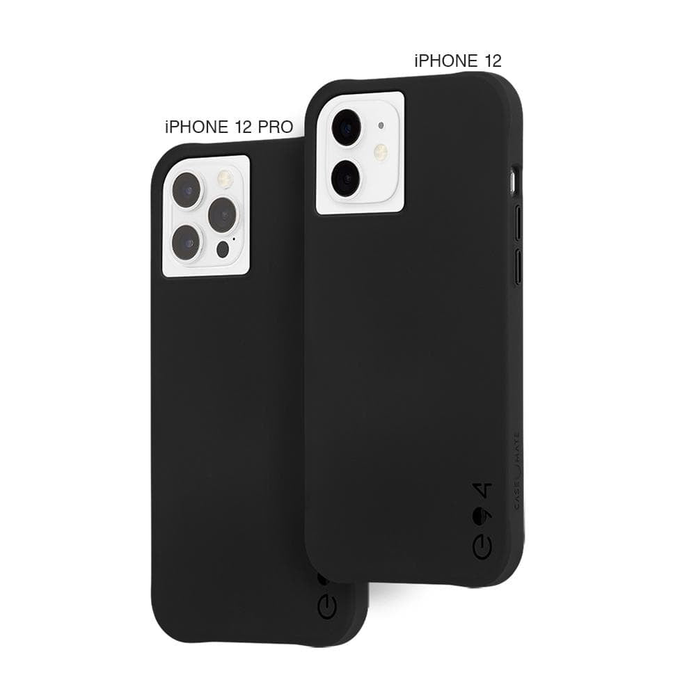 Case shown on iPhone 12 Pro and iPhone 12. color::Black