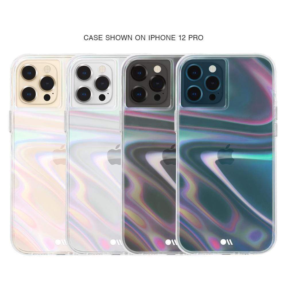 Case shown on iPhone 12 Pro. color::Soap Bubble