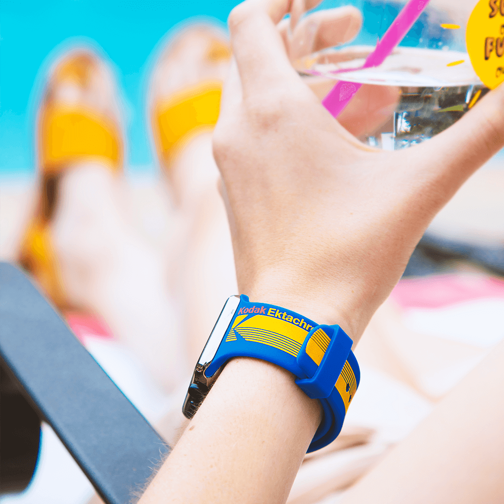 Blue Kodak print Apple Watch Band. color::Ektachrome Blue