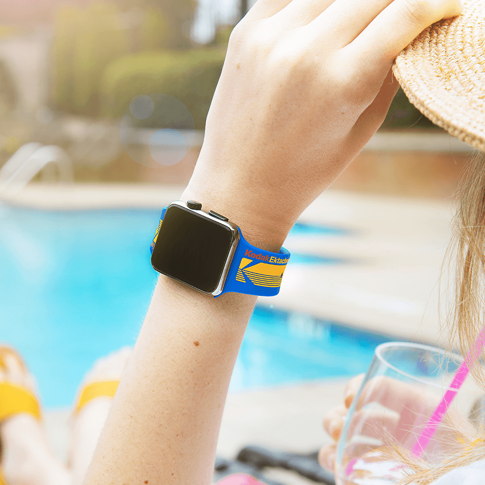 Blue Kodak print Apple Watch Band. color::Ektachrome Blue