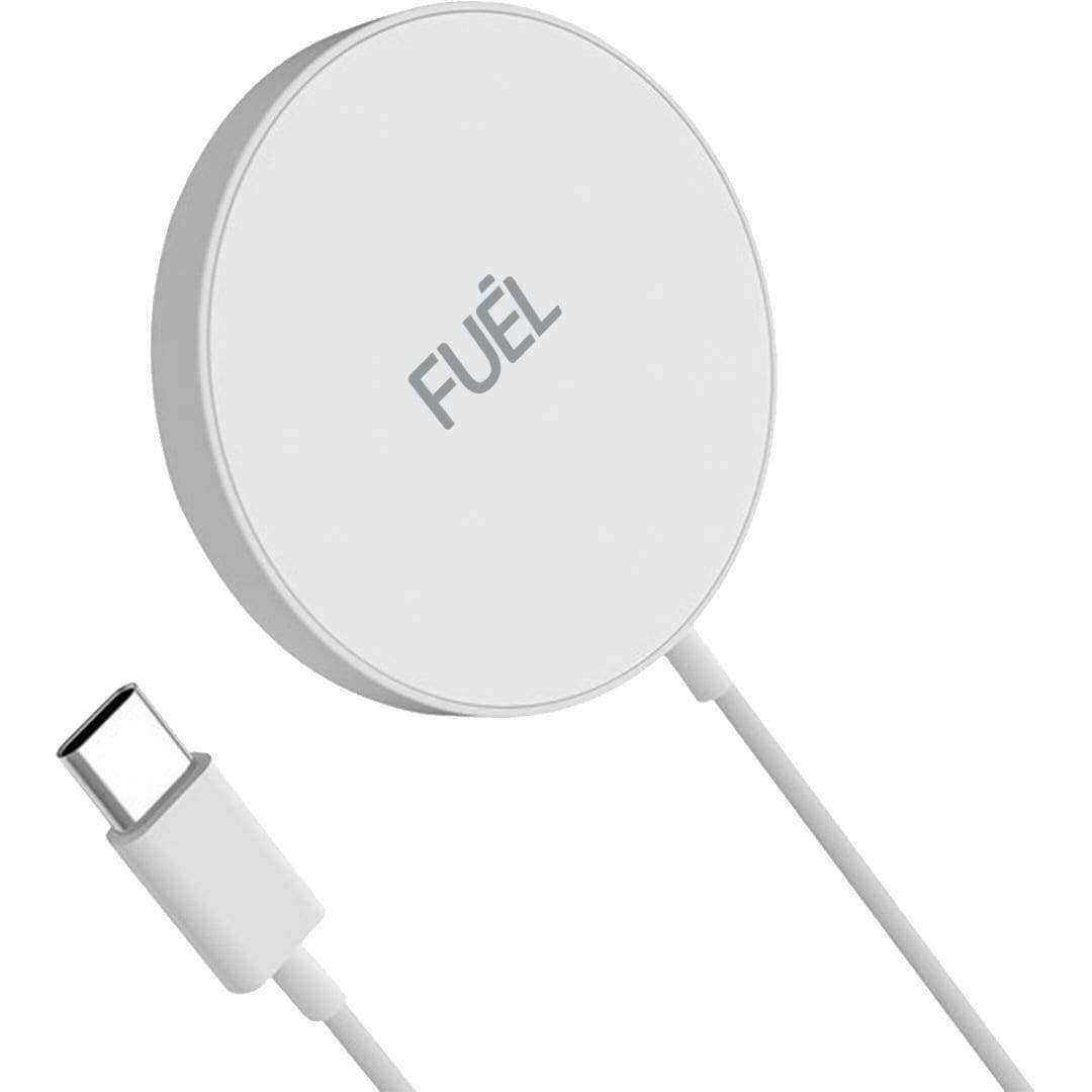 Diagonal shot of FUEL Wireless Charger for MagSafe - Wireless Charger color::White