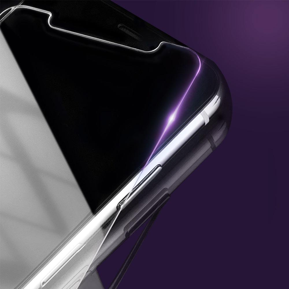 Close up of Kodak iPhone 11 Pro Glass Screen Protector. color::Clear