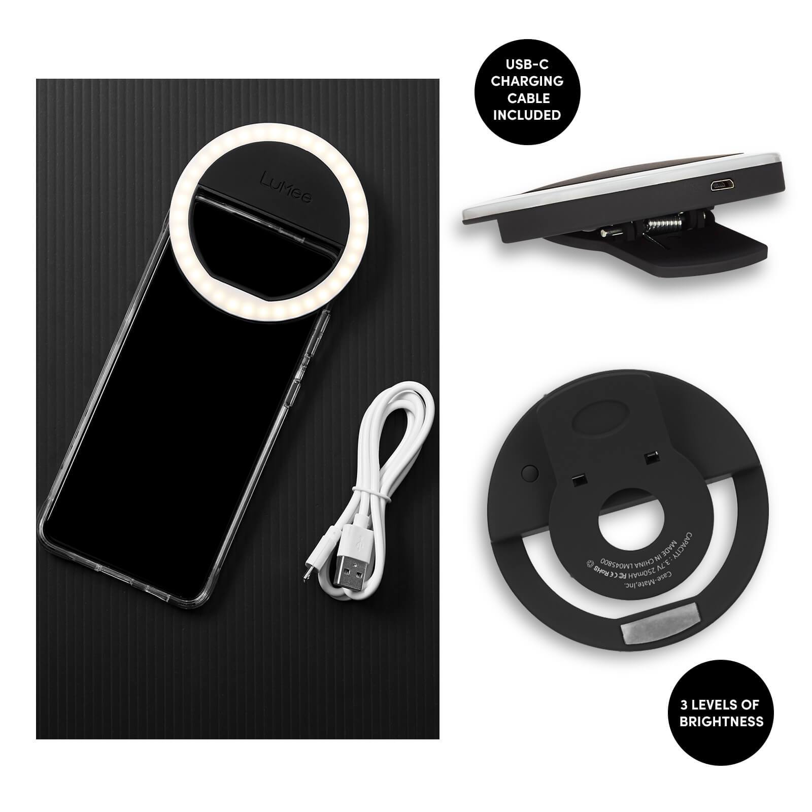 USB-C Charging cable included. 3 levels of brightness. color::Black
