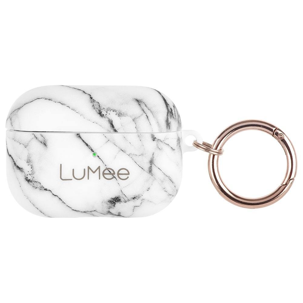 Fashionable case for AirPods Pros. color::Lumee White Marble