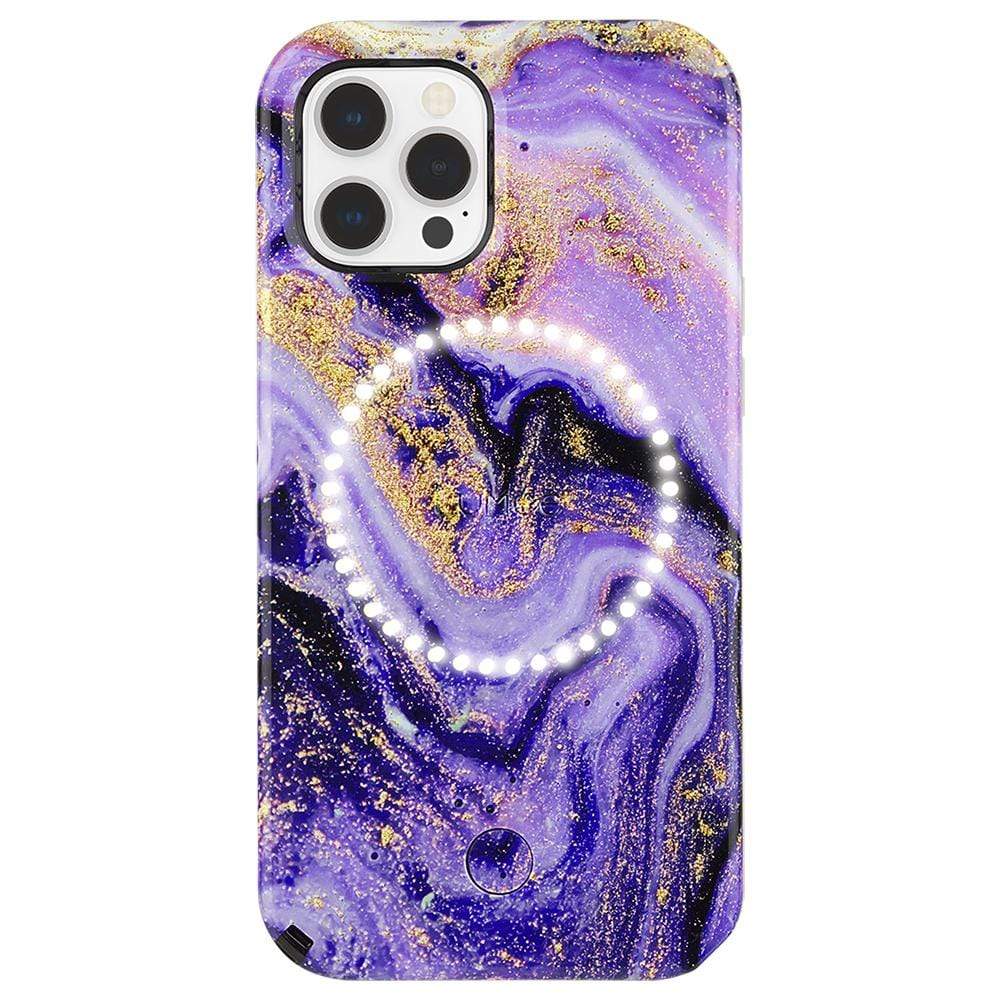 Halo Gold Glitter Purple Marble- iPhone 12 Pro Max color::Gold Glitter Purple Marble