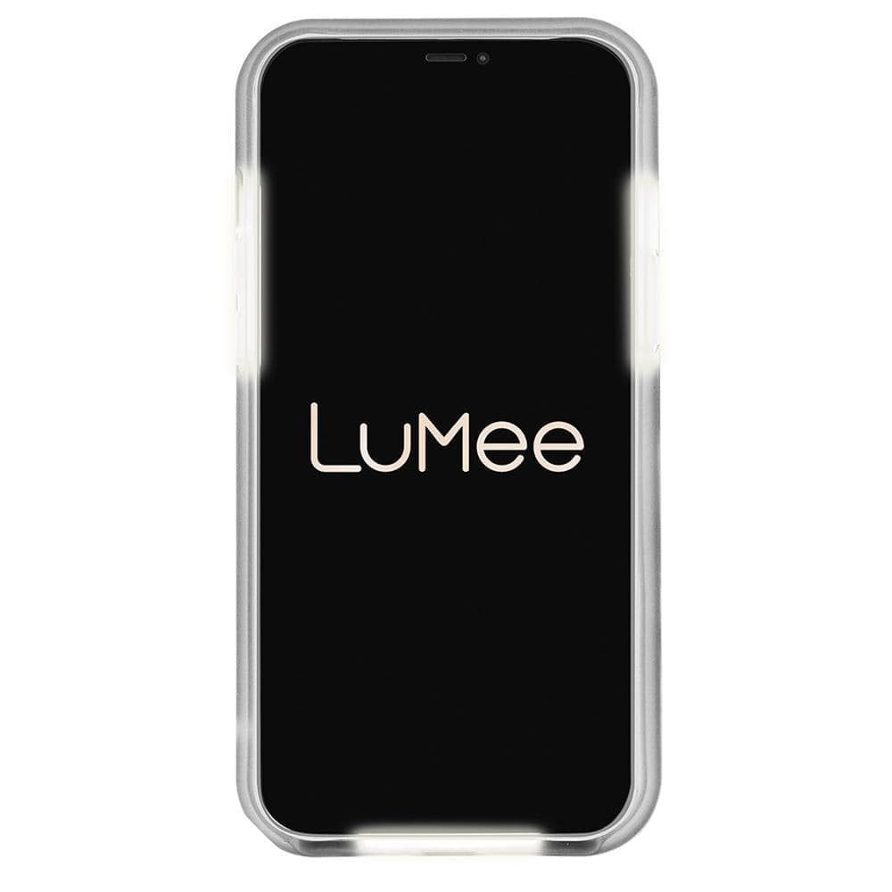 LuMee light up selfie case. color::Gold Glitter Purple Marble