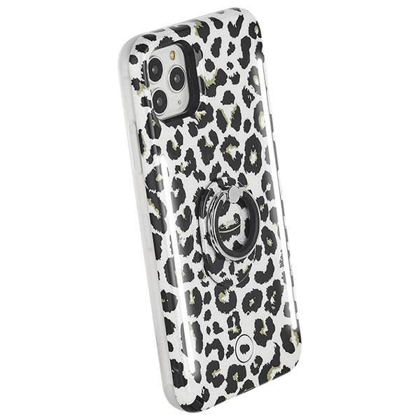 LuMee stick on ring phone grip. color::Leopard Glitter
