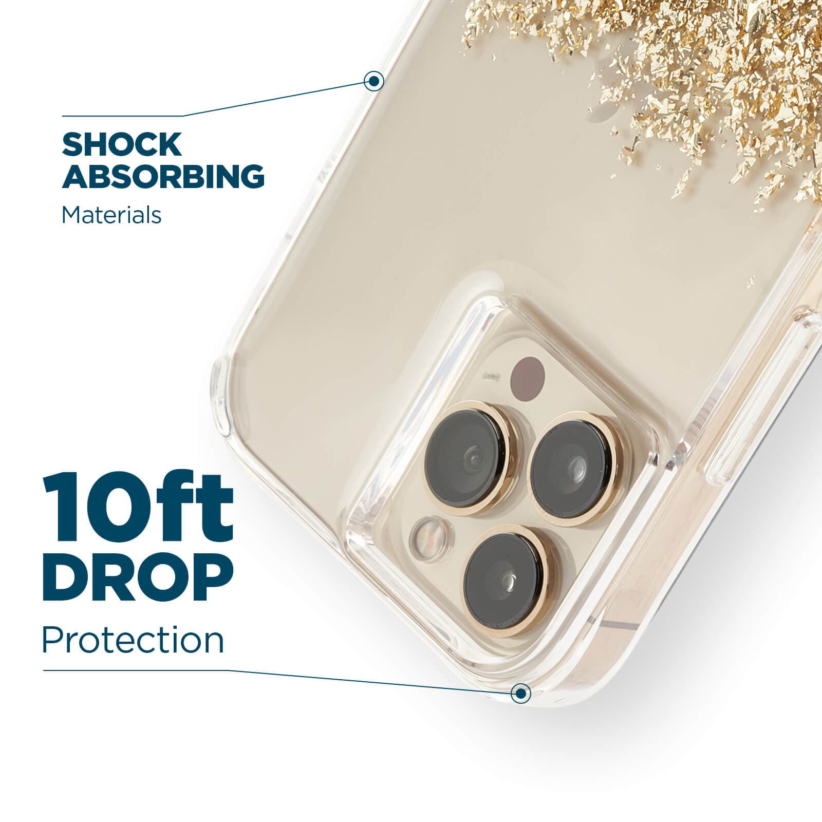 Shock absorbing materials. 10ft drop protection. color::Karat Marble