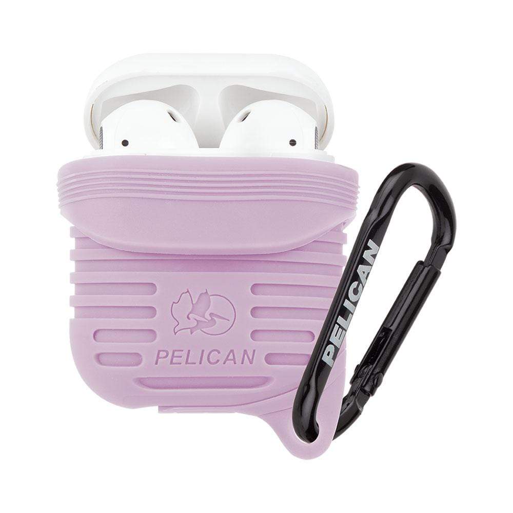 Pelican Protector AirPods case with top opened. color::Mauve