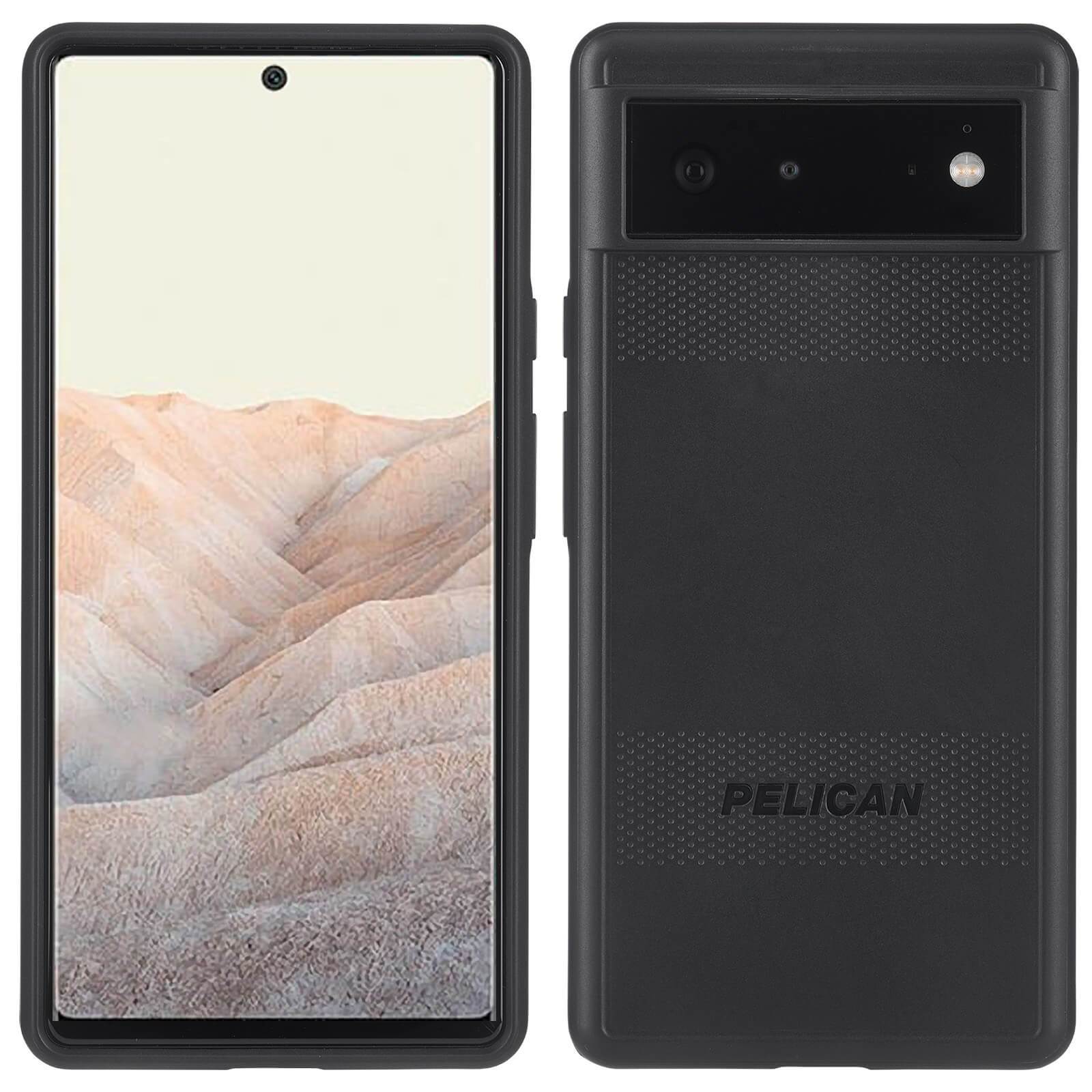 Front and back of Pelican Protector for Google Pixel 6 color::Black