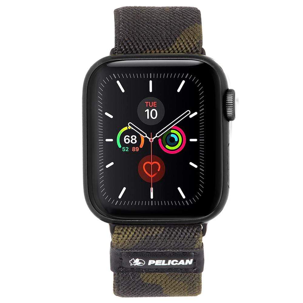 Front of watch face with Pelican Protector Band. color::Camo Green