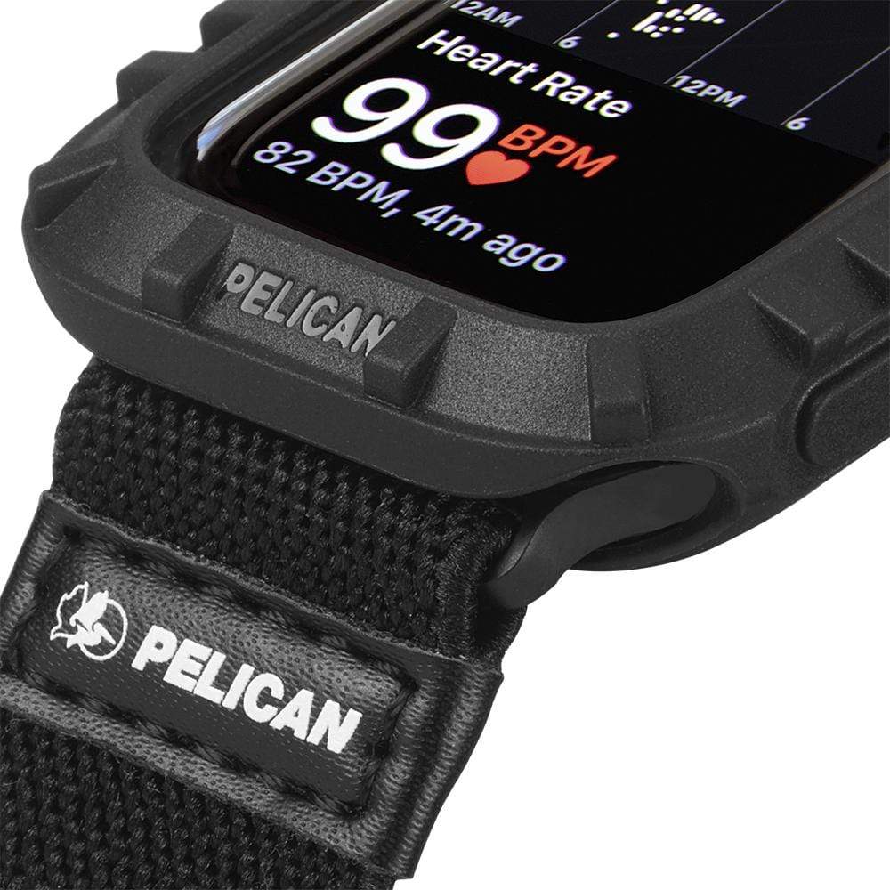 Close up of Pelican detail on Pelican Protector Bumper. color::Black