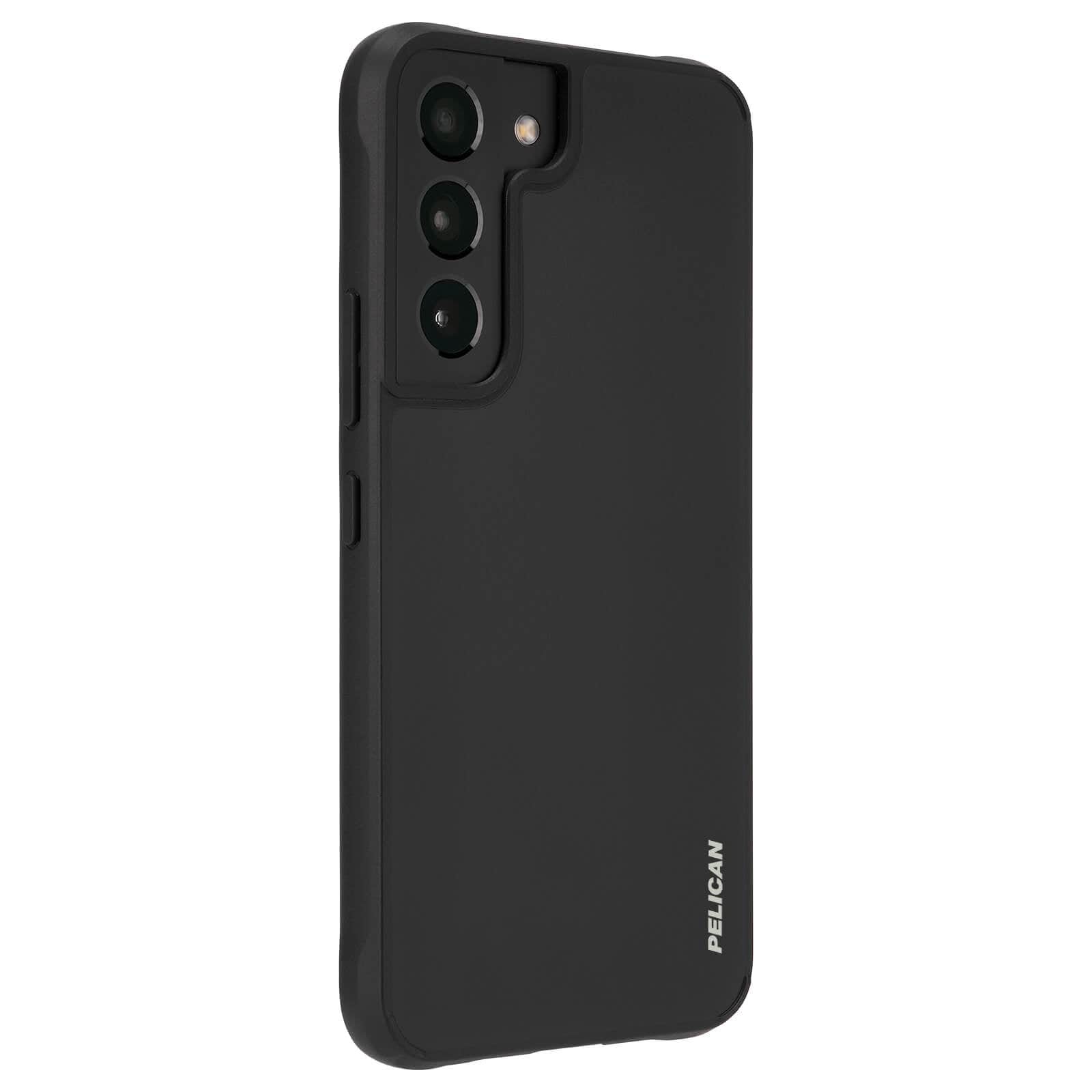 Black, protective Pelican case for Galaxy S22. color::Black