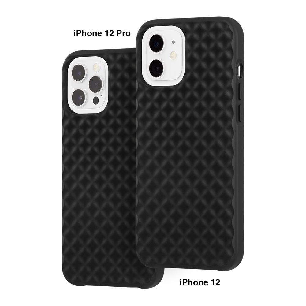 Case shown on iPhone 12 Pro and iPhone 12. color::Black