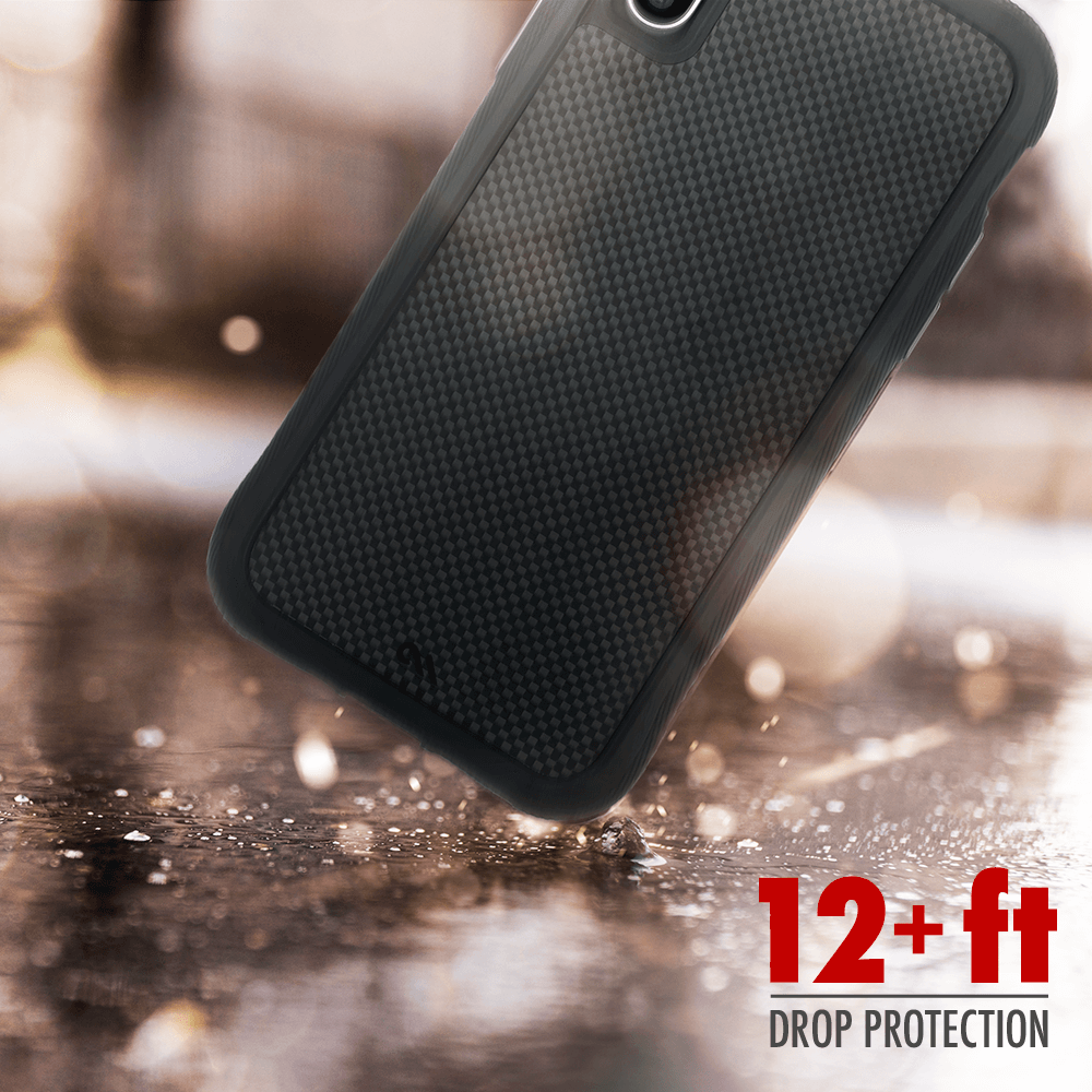 12+ foot drop protection. color::Carbon Fiber