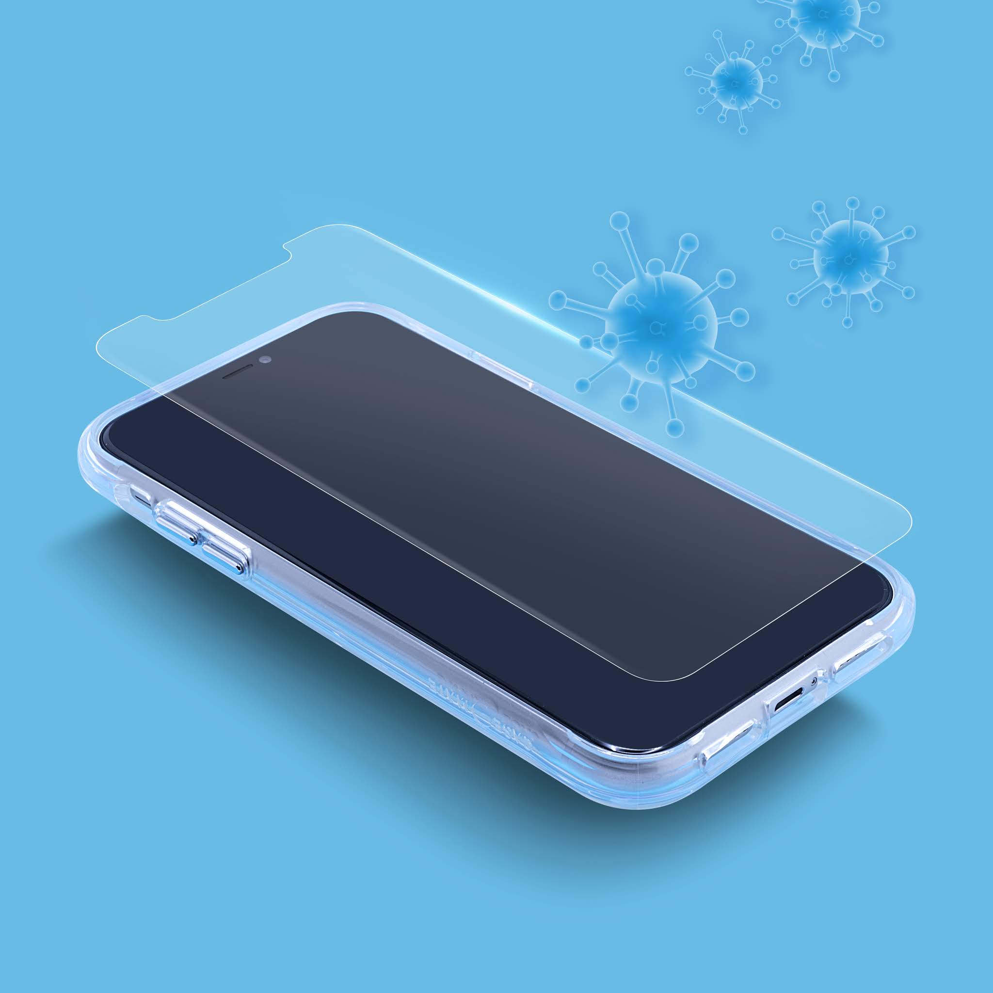 Antimicrobial protection keeps phone clean. color::Clear