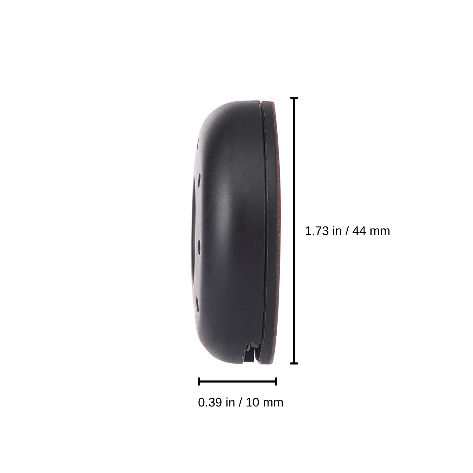 0.39 / 10 mm x 1.73 in / 44 mm color::Black