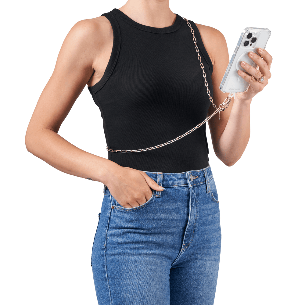 Gold Chain Phone Crossbody on model