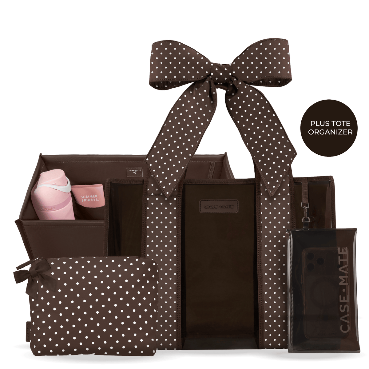 The Jelly Tote Trio -  Espresso Polka Dot Bow