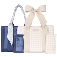 The Tote Duo - Something Navy Twilly & Latte Gingham Bow