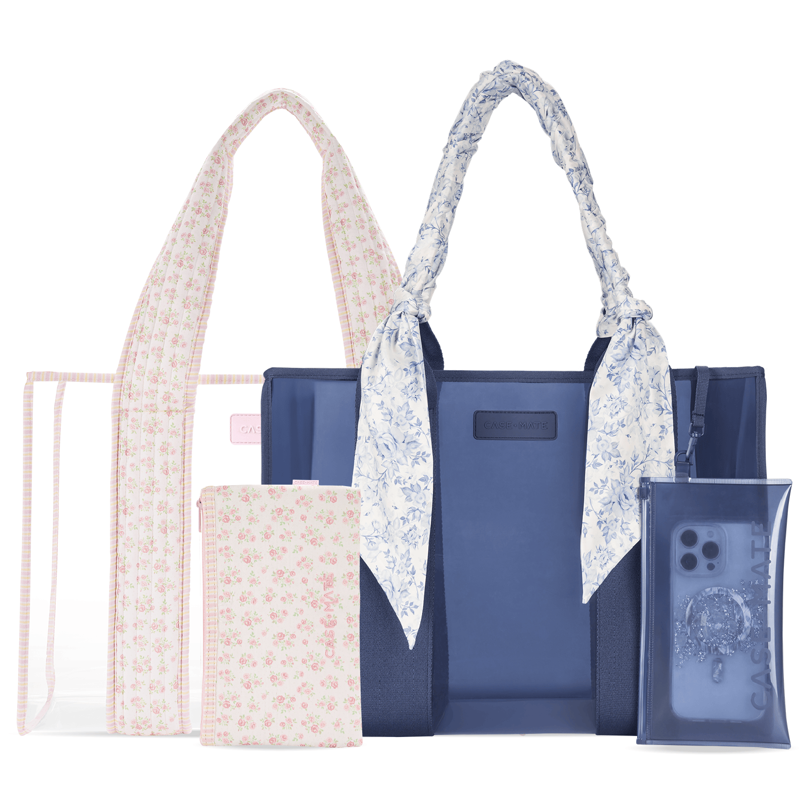 the tote duo - something navy twilly & clear quilted ditsy floral