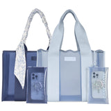 The Tote Duo - Something Navy Twilly Jelly Tote + Carolina Blue Crochet Jelly Tote
