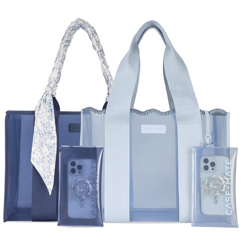 The Tote Duo - Something Navy Twilly Jelly Tote + Carolina Blue Crochet Jelly Tote