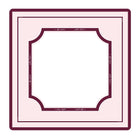 A square decorative frame design with a light pink outer border, a thin white inner border, and a darker burgundy ornamental frame surrounding a large blank white center. Small script text appears along the inner border.
#color_classic ballet pink